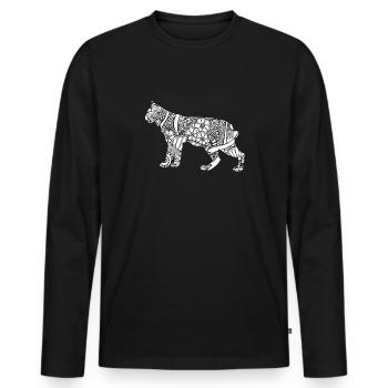 Bobcat Bobcat Floral Pattern - Men's Premium Organic Long Sleeve Shirt - black - Front - Nico (187cm)