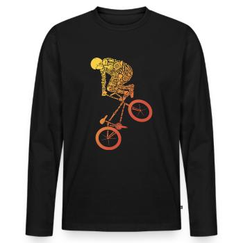BMX Bike Stunts Cyclist Tricks BMX - Men's Premium Organic Long Sleeve Shirt - black - Front - Nico (187cm)
