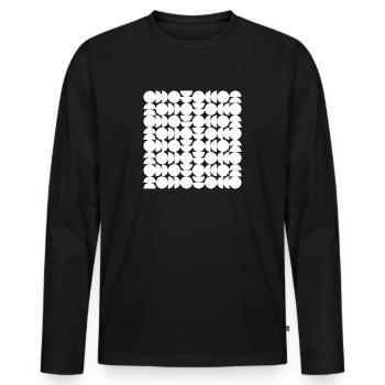 Weiße Kreise. - Männer Premium Bio Langarmshirt - Schwarz - Vorne - Nico (187cm)