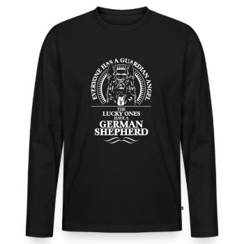 GERMAN SHEPHERD Guardian Angel - Männer Premium Bio Langarmshirt - Schwarz - Vorne - Nico (187cm)