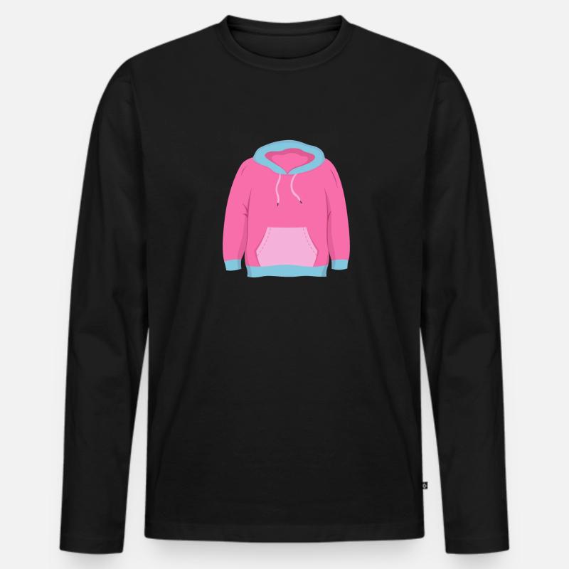 Pinker Pulli Pullover - Männer Premium Bio Langarmshirt - Schwarz