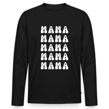 MAMMA - Männer Premium Bio Langarmshirt - Schwarz - Vorne - Nico (187cm)