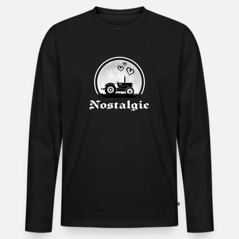Traktor Traktorfahrer "Trecker-Nostalgie" - Männer Premium Bio Langarmshirt - Schwarz