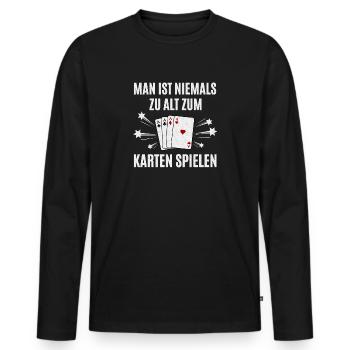 Play at cards - Men's Premium Organic Long Sleeve Shirt - black - Front - Nico (187cm)