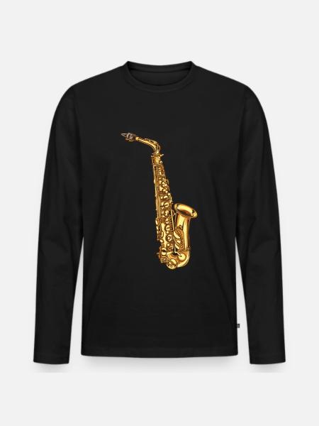 Saxophone saxophone - Men's Premium Organic Long Sleeve Shirt - black