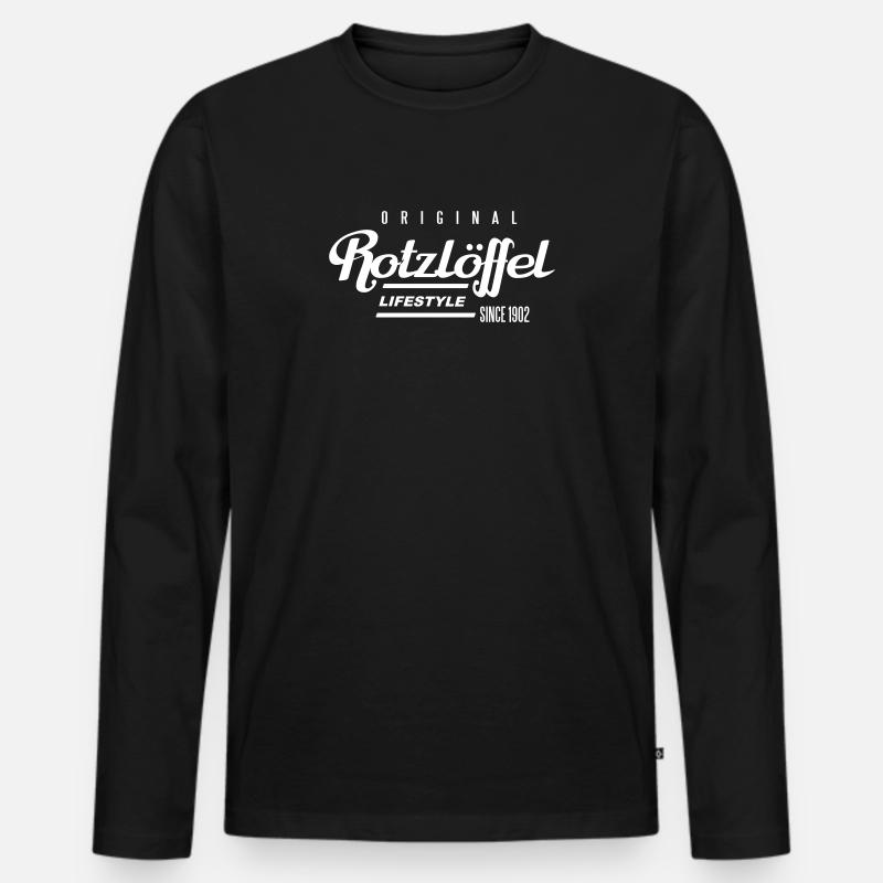Rotz-L - Männer Premium Bio Langarmshirt - Schwarz