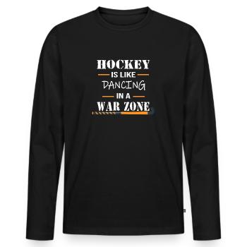 HockeyZone Field Hockey Artificial Grass Hockey Hockey Team - Men's Premium Organic Long Sleeve Shirt - black - Front - Nico (187cm)