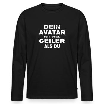 gamer nerd server download wlan online - Männer Premium Bio Langarmshirt - Schwarz - Vorne - Nico (187cm)