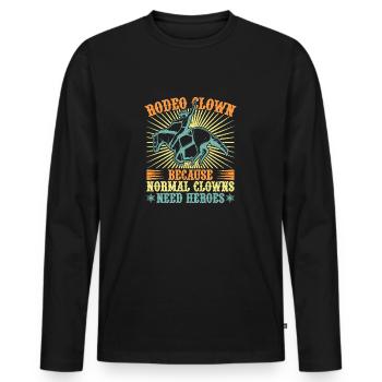 Western Rider Rodeo Clown Cowgirls Rodeo - Men's Premium Organic Long Sleeve Shirt - black - Front - Nico (187cm)