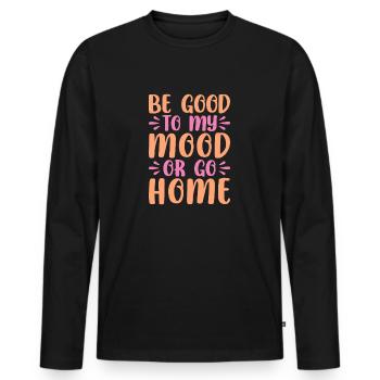 Yoga Be Good To My Mood Yoga Drôle - T-shirt manches longues Premium bio Homme - noir - Devant - Nico (187cm)