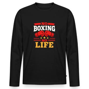 No Boxing No Life Boxing Gloves Boxing Gloves - Men's Premium Organic Long Sleeve Shirt - black - Front - Nico (187cm)