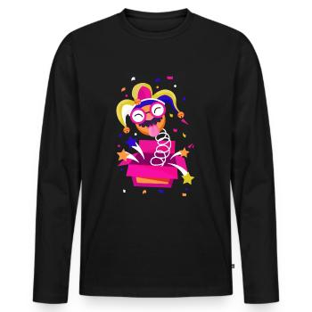 Clown, Carnaval, Carnaval, Costume De Carnaval, Parade, Célébration, Bouffon, - T-shirt manches longues Premium bio Homme - noir - Devant - Nico (187cm)