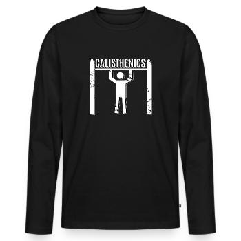Callisthénie - T-shirt manches longues Premium bio Homme - noir - Devant - Nico (187cm)
