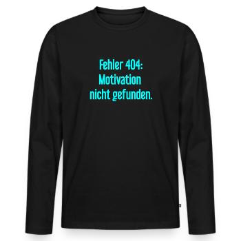 Error 404: Motivation not found - Men's Premium Organic Long Sleeve Shirt - black - Front - Nico (187cm)