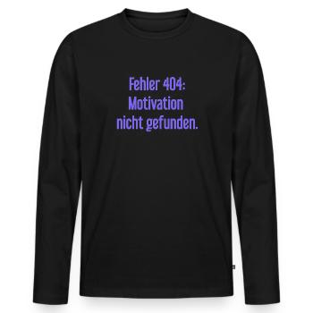 Error 404: Motivation not found - Men's Premium Organic Long Sleeve Shirt - black - Front - Nico (187cm)