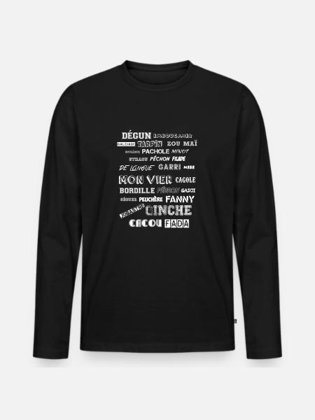 MARSEILLE-BLANC - T-shirt manches longues Premium bio Homme - noir