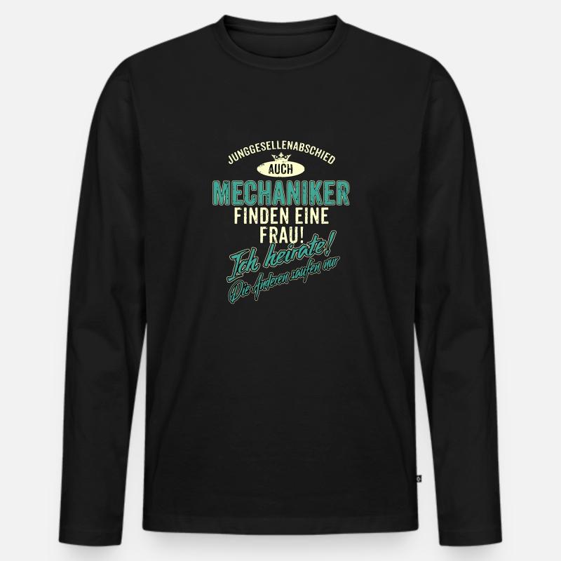 JGA BRAEUTIGAM - Mechaniker - Version Auch - - Männer Premium Bio Langarmshirt - Schwarz