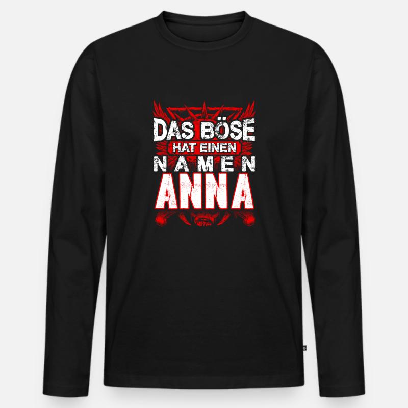ANNA - Böse - Männer Premium Bio Langarmshirt - Schwarz