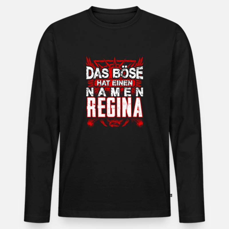 REGINA - böse - Männer Premium Bio Langarmshirt - Schwarz