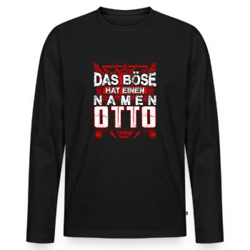 OTTO - Name - Männer Premium Bio Langarmshirt - Schwarz - Vorne - Nico (187cm)