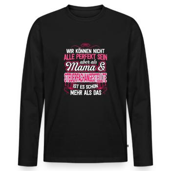 STEUERANGESTELLTE - Mama - Männer Premium Bio Langarmshirt - Schwarz - Vorne - Nico (187cm)