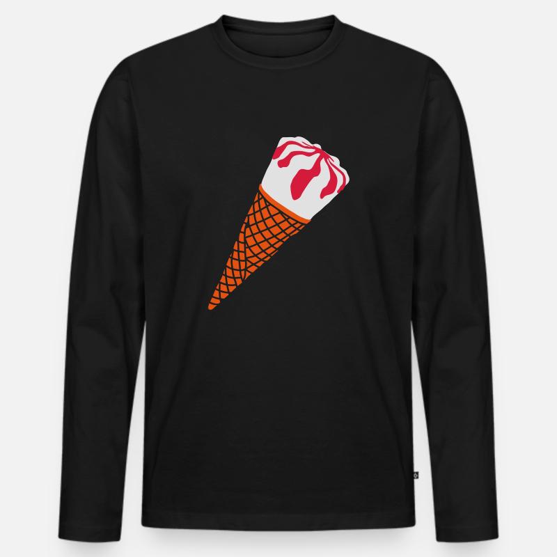 Eis _und_ Kirsche_g1 - Männer Premium Bio Langarmshirt - Schwarz
