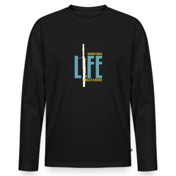 Cadeau d'instrument basson basson - T-shirt manches longues Premium bio Homme - noir - Devant - Nico (187cm)