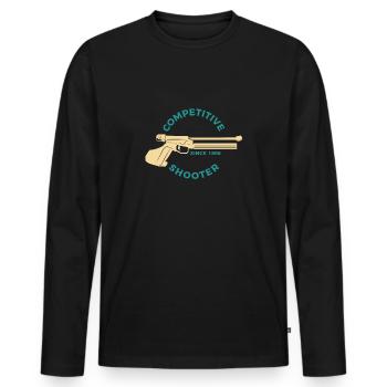 shooting - Men's Premium Organic Long Sleeve Shirt - black - Front - Nico (187cm)