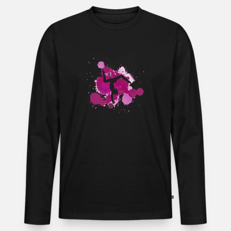 maedchen turnerin turnen geschenk - Männer Premium Bio Langarmshirt - Schwarz