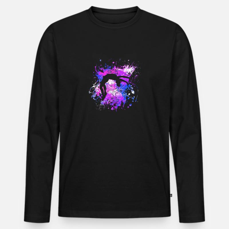 turnen - Männer Premium Bio Langarmshirt - Schwarz