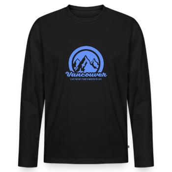 vancouver - Men's Premium Organic Long Sleeve Shirt - black - Front - Nico (187cm)