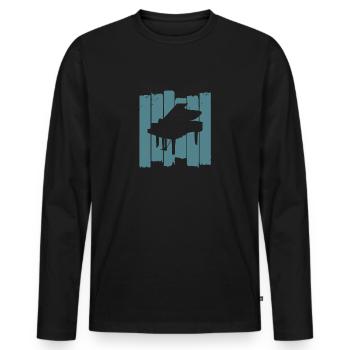 piano piano - Men's Premium Organic Long Sleeve Shirt - black - Front - Nico (187cm)