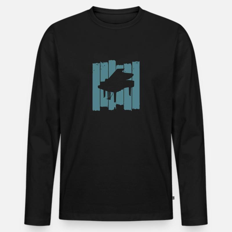 klavier piano - Männer Premium Bio Langarmshirt - Schwarz