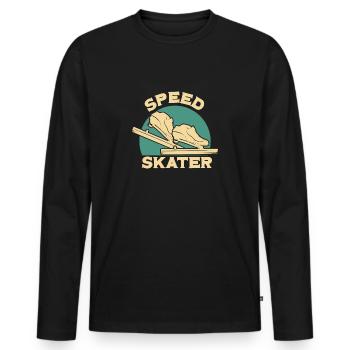 Speed skating skater designs - Men's Premium Organic Long Sleeve Shirt - black - Front - Nico (187cm)