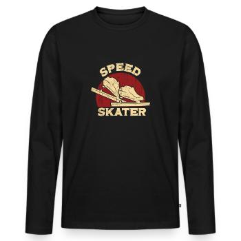 Speed Skating - Men's Premium Organic Long Sleeve Shirt - black - Front - Nico (187cm)