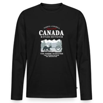Canada - Grizzly Bear - Männer Premium Bio Langarmshirt - Schwarz - Vorne - Nico (187cm)