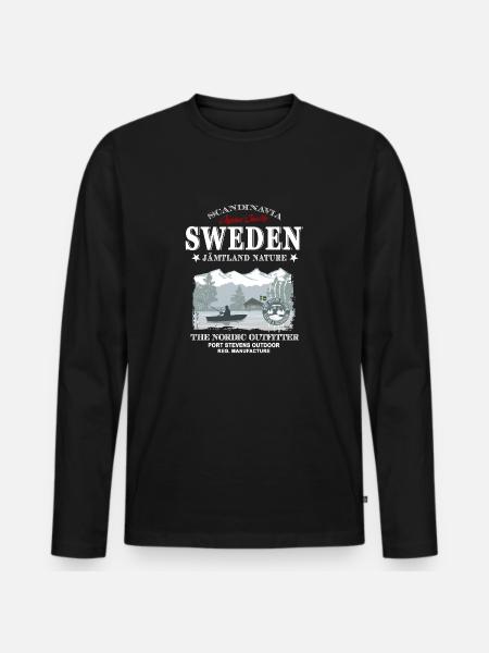 Sweden - Sverige - Schweden - Männer Premium Bio Langarmshirt - Schwarz