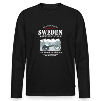 Sweden - Sverige - Schweden - Männer Premium Bio Langarmshirt - Schwarz - Vorne - Nico (187cm)