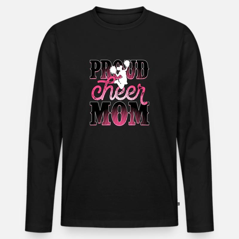Stolze Cheer Mom - Männer Premium Bio Langarmshirt - Schwarz