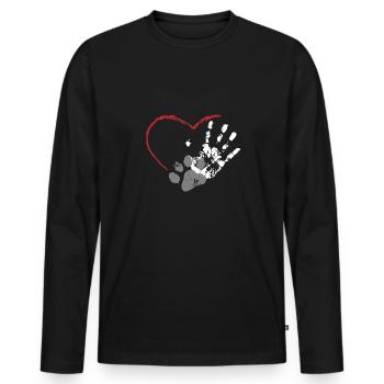 Hundebesitzer - Männer Premium Bio Langarmshirt - Schwarz - Vorne - Nico (187cm)