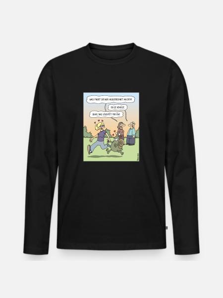 4253 WarumnichtmalmiteinemSchleimer? - Männer Premium Bio Langarmshirt - Schwarz