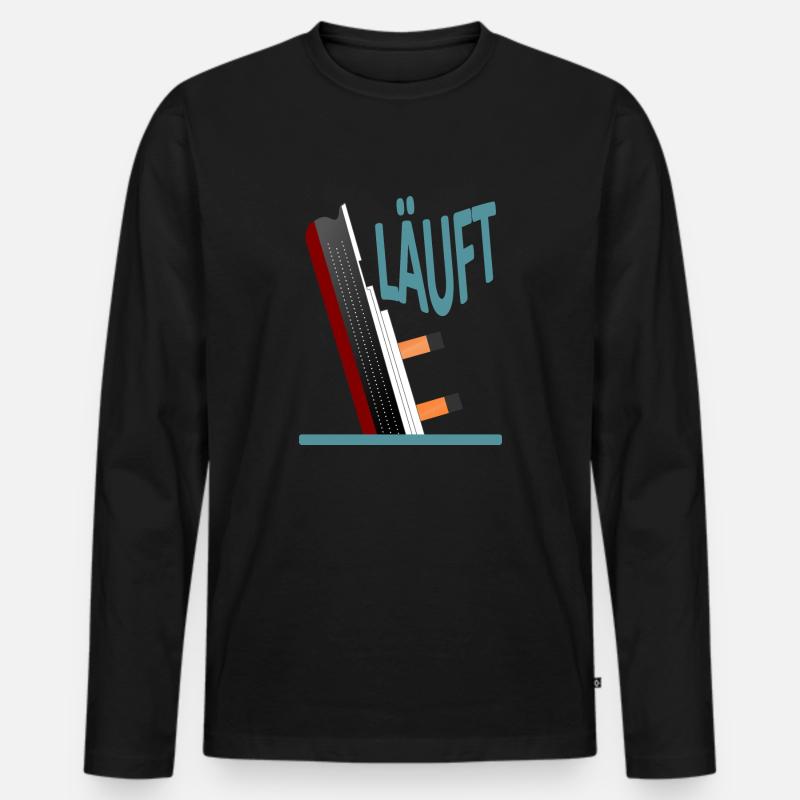 Läuft-Titanic-Version 2 - Männer Premium Bio Langarmshirt - Schwarz
