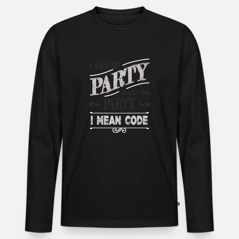 computer programming quote statement - Männer Premium Bio Langarmshirt - Schwarz