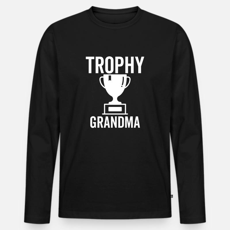 Trophäe Oma - Männer Premium Bio Langarmshirt - Schwarz