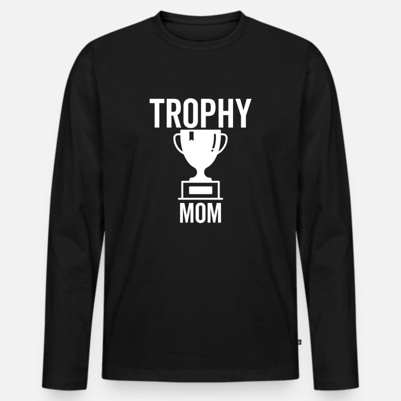 Trophäe Mama - Männer Premium Bio Langarmshirt - Schwarz