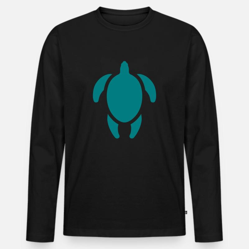 turtle logo - Männer Premium Bio Langarmshirt - Schwarz