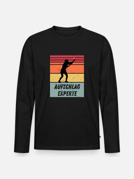 Aufschlagexperte - Männer Premium Bio Langarmshirt - Schwarz