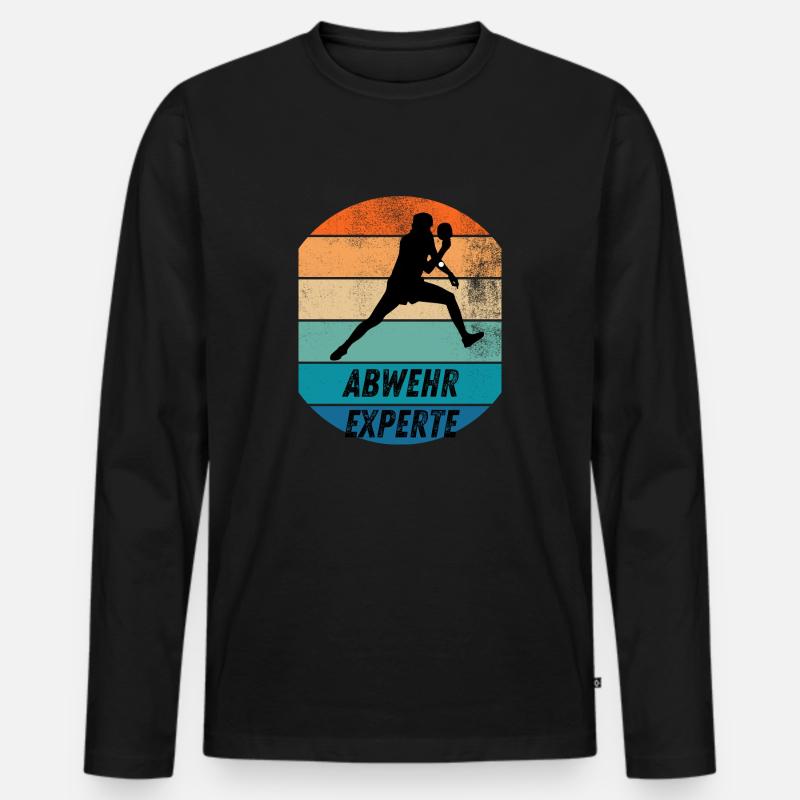 Abwehrexperte - Männer Premium Bio Langarmshirt - Schwarz