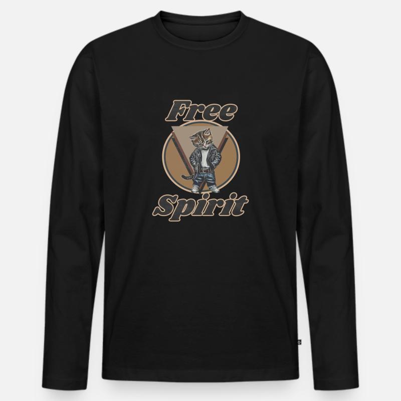 : Wie eine Katze. - Männer Premium Bio Langarmshirt - Schwarz