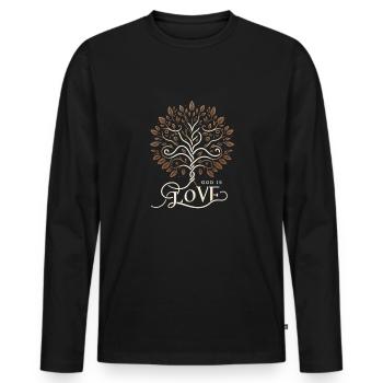 god is love , googdness of good - T-shirt manches longues Premium bio Homme - noir - Devant - Nico (187cm)